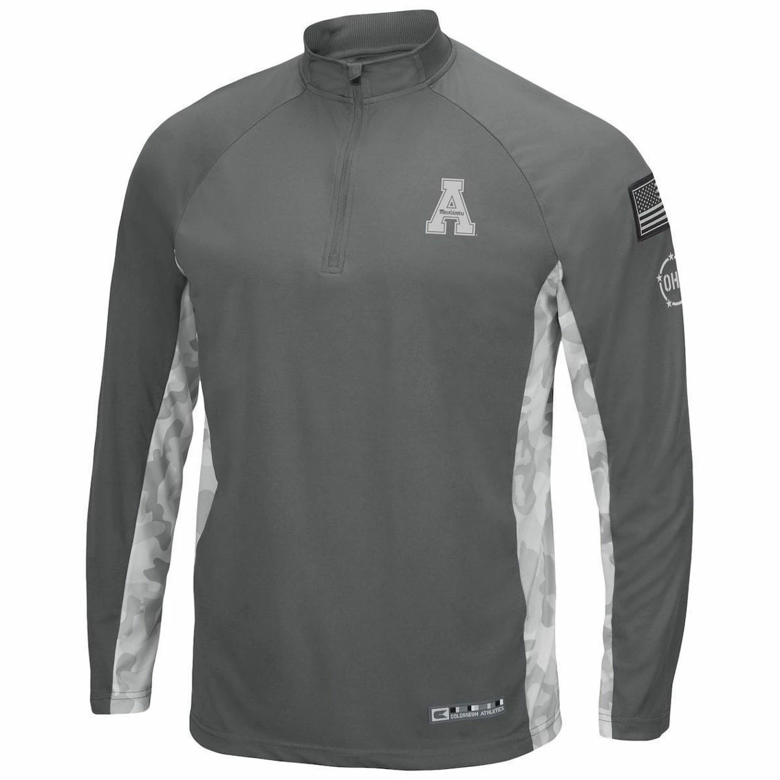 Men's Colosseum Gray/Camo Appalachian State Mountaineers OHT Military Appreciation Swoop Quarter-Zip Jacket 5 Men's Colosseum Gray/Camo Appalachian State Mountaineers OHT Military Appreciation Swoop Quarter-Zip Jacket - Image 3