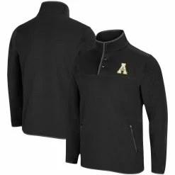 Colosseum Men's Black Appalachian State Mountaineers Rebound Snap Pullover Jacket