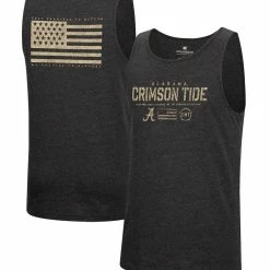 Colosseum Men's Heathered Black Alabama Crimson Tide Military Appreciation OHT Transport Tank Top