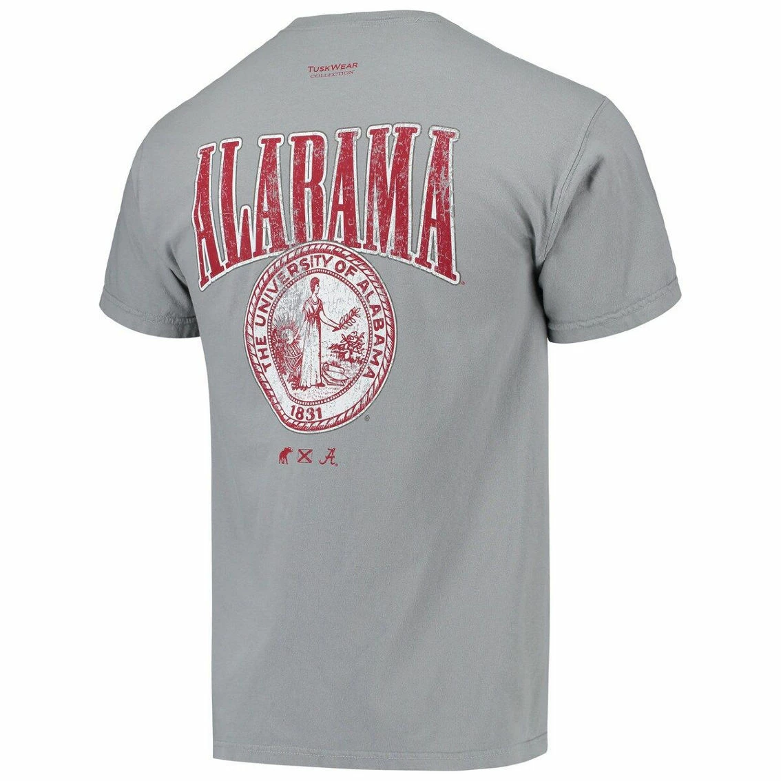 Tuskwear Men's Gray Alabama Crimson Tide Vintage Crest Arch Comfort Colors T-Shirt 6 Tuskwear Men's Gray Alabama Crimson Tide Vintage Crest Arch Comfort Colors T-Shirt - Image 4