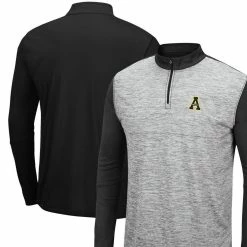 Colosseum Men's Heathered Gray/Black Appalachian State Mountaineers Prospect Quarter-Zip Jacket