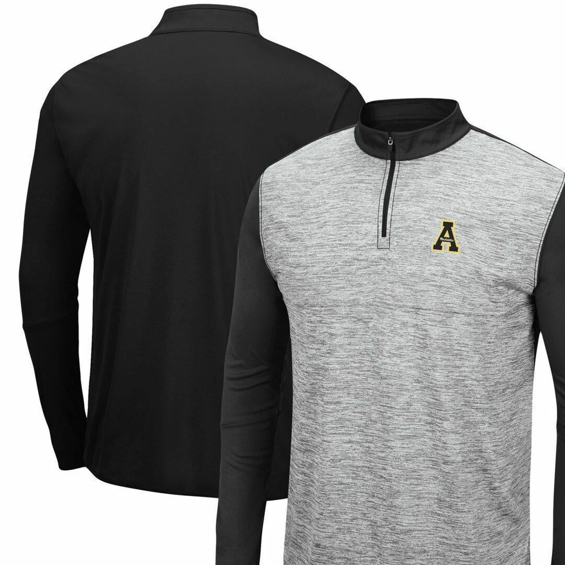 Colosseum Men's Heathered Gray/Black Appalachian State Mountaineers Prospect Quarter-Zip Jacket 4 Colosseum Men's Heathered Gray/Black Appalachian State Mountaineers Prospect Quarter-Zip Jacket - Image 2