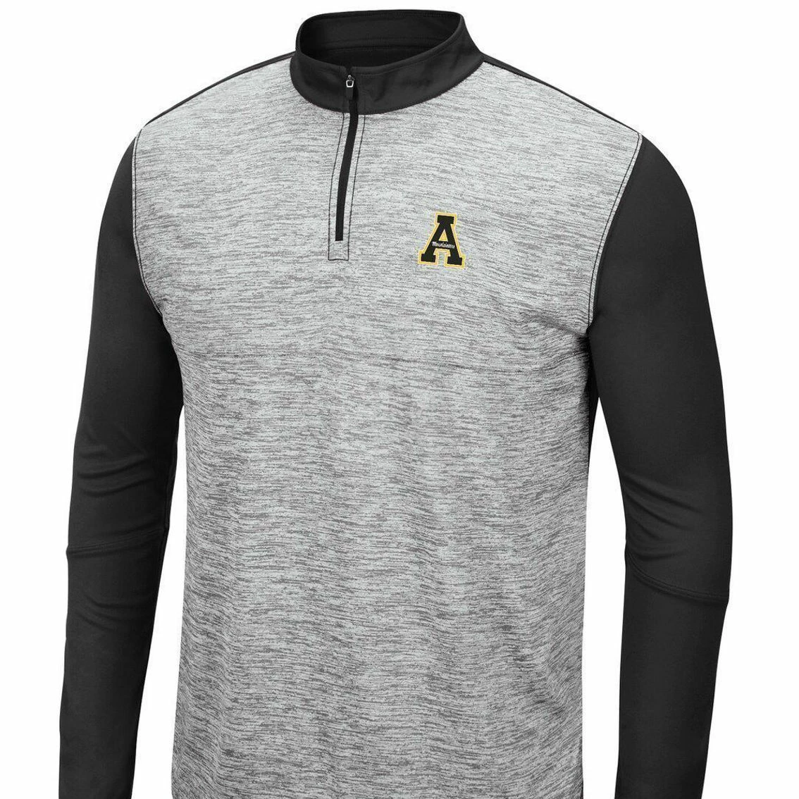 Colosseum Men's Heathered Gray/Black Appalachian State Mountaineers Prospect Quarter-Zip Jacket 5 Colosseum Men's Heathered Gray/Black Appalachian State Mountaineers Prospect Quarter-Zip Jacket - Image 3
