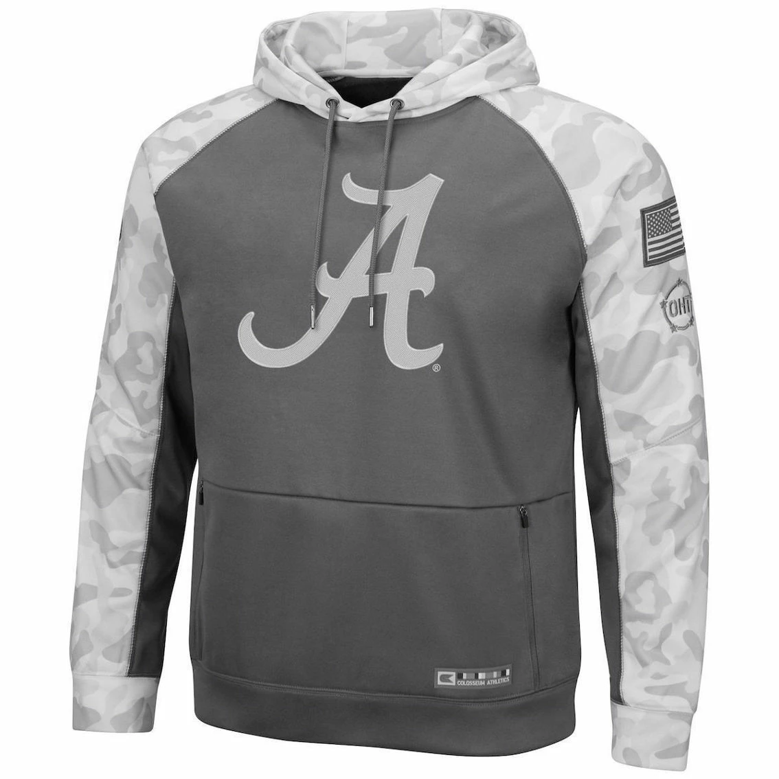 Colosseum Men's Gray/Arctic Camo Alabama Crimson Tide OHT Military Appreciation Tonal Raglan Pullover Hoodie 5 Colosseum Men's Gray/Arctic Camo Alabama Crimson Tide OHT Military Appreciation Tonal Raglan Pullover Hoodie - Image 3