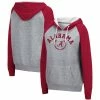 Colosseum Women's Heathered Gray Alabama Crimson Tide Contrast Raglan Pullover Hoodie -Nike Sales Store DSCO1140226821 1927
