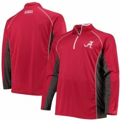 Profile Men's Crimson Alabama Crimson Tide Big & Tall Textured Raglan Quarter-Zip Jacket -Nike Sales Store DSCO1140226918 2840 ALT1