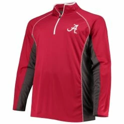 Profile Men's Crimson Alabama Crimson Tide Big & Tall Textured Raglan Quarter-Zip Jacket -Nike Sales Store DSCO1140226918 2840 ALT2