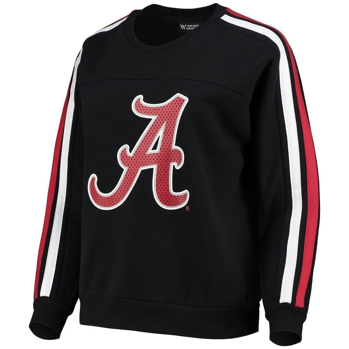 The Wild Collective Women's Black Alabama Crimson Tide Perforated Logo Pullover Sweatshirt 5 The Wild Collective Women's Black Alabama Crimson Tide Perforated Logo Pullover Sweatshirt - Image 3