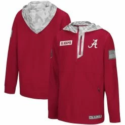 Colosseum Youth Crimson/Arctic Camo Alabama Crimson Tide OHT Military Appreciation Shellback Quarter-Zip Hoodie