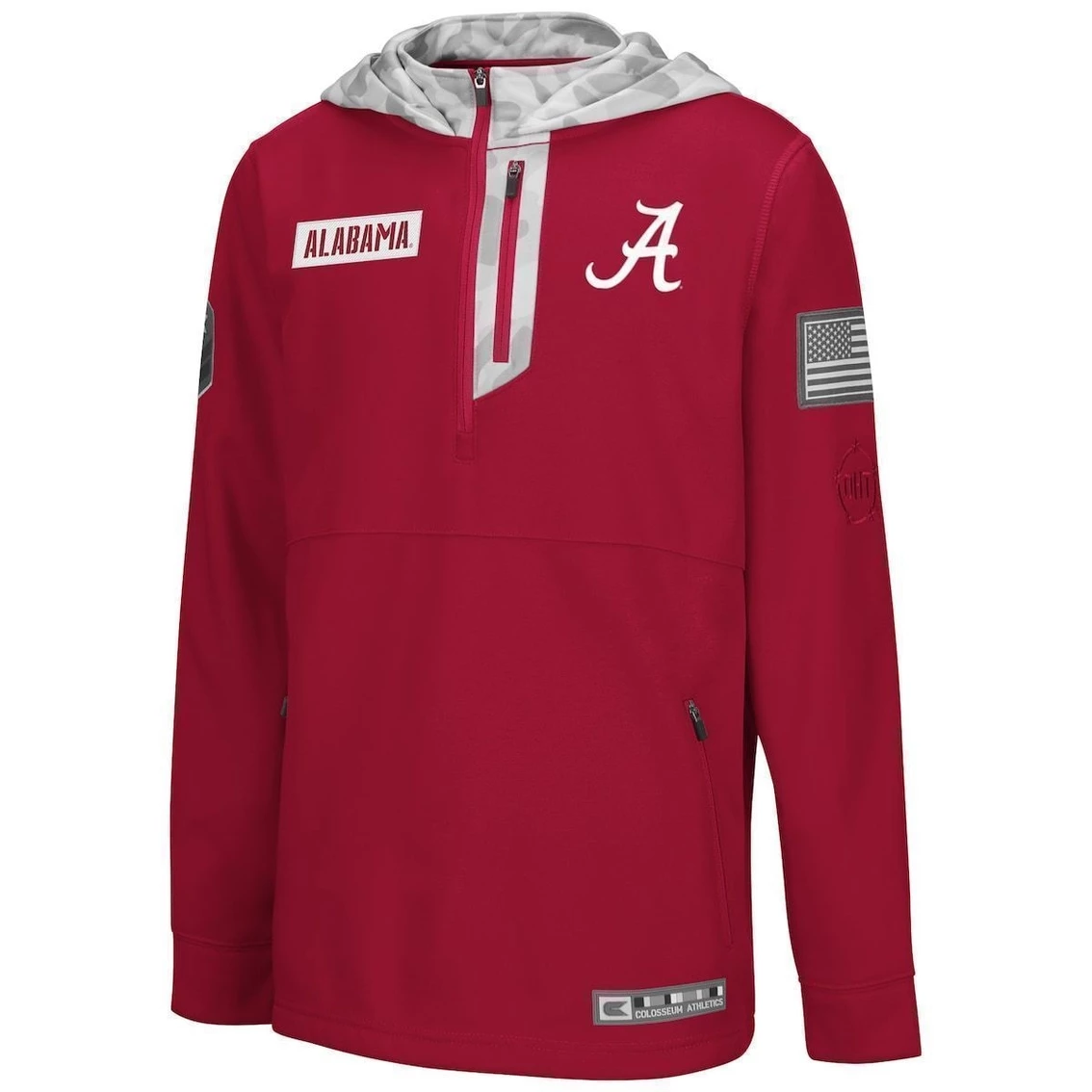 Colosseum Youth Crimson/Arctic Camo Alabama Crimson Tide OHT Military Appreciation Shellback Quarter-Zip Hoodie 5 Colosseum Youth Crimson/Arctic Camo Alabama Crimson Tide OHT Military Appreciation Shellback Quarter-Zip Hoodie - Image 3