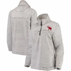 Boxercraft Women's Gray Alabama Crimson Tide Sherpa Super-Soft Quarter-Zip Pullover Jacket