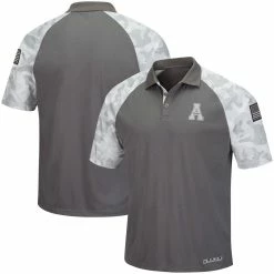 Colosseum Men's Gray/Camo Appalachian State Mountaineers OHT Military Appreciation Raglan Zoomie Polo
