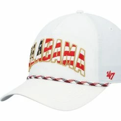 '47 Men's White Alabama Crimson Tide Stars And Stripes Flag Flutter Hitch Snapback Hat