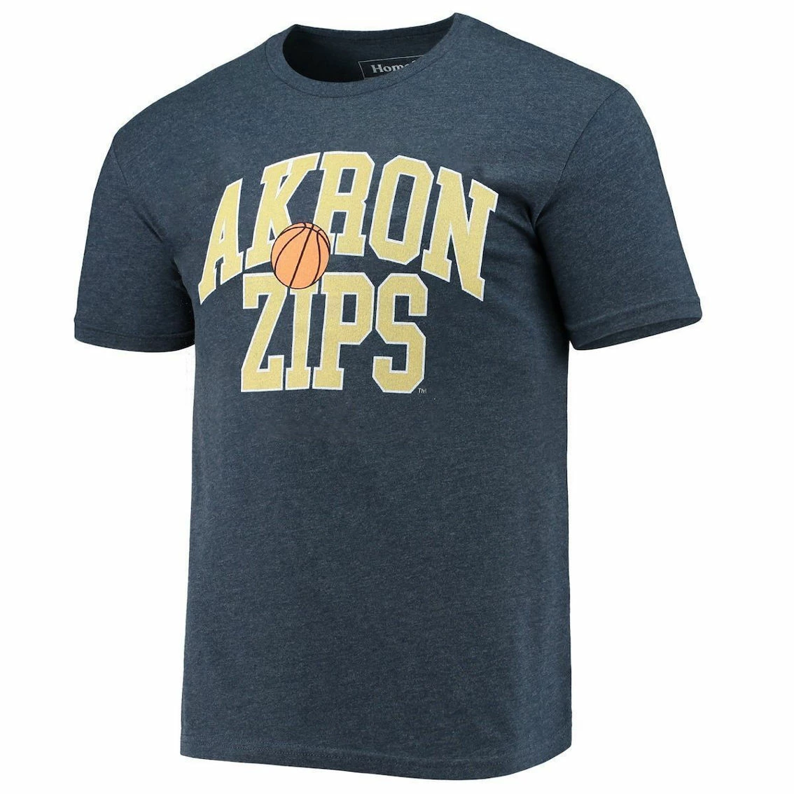 Homefield Men's Heathered Navy Akron Zips Vintage Basketball T-Shirt 5 Homefield Men's Heathered Navy Akron Zips Vintage Basketball T-Shirt - Image 3