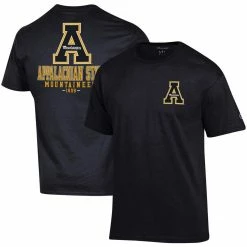 Champion Men's Black Appalachian State Mountaineers Stack 2-Hit T-Shirt