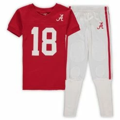 Wes & Willy Preschool Crimson Alabama Crimson Tide Football Player V-Neck T-Shirt And Pants Sleep Set