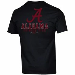 Champion Men's Black Alabama Crimson Tide Team Stack 2-Hit T-Shirt -Nike Sales Store DSCO1140609587 1007 ALT3