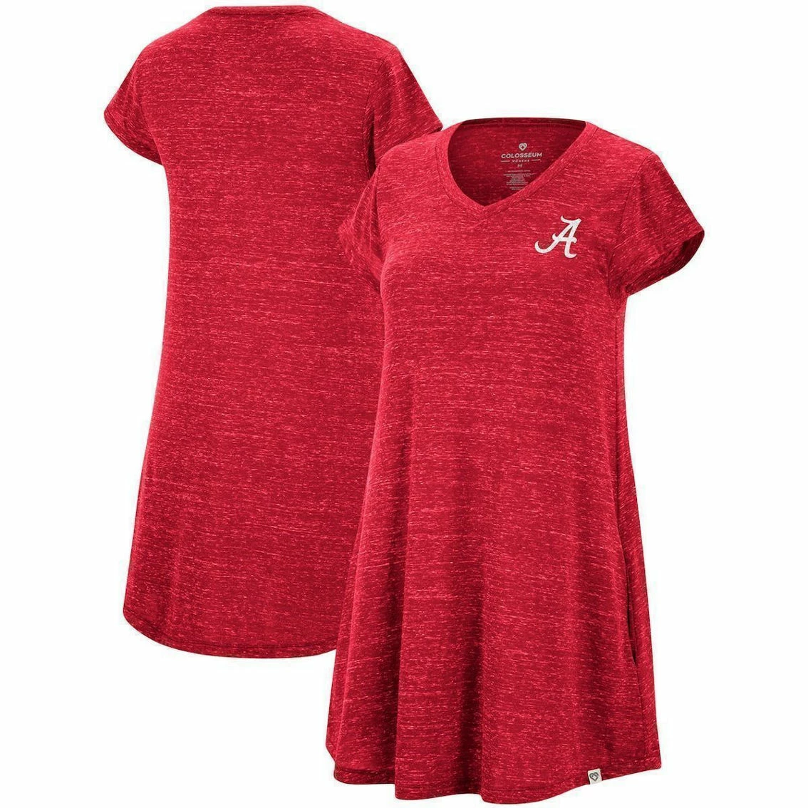 Women's Colosseum Heathered Crimson Alabama Crimson Tide Diary V-Neck T-Shirt Dress 3 Women's Colosseum Heathered Crimson Alabama Crimson Tide Diary V-Neck T-Shirt Dress