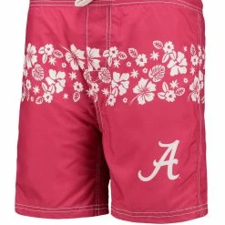 Wes & Willy Youth Crimson Alabama Crimson Tide Inset Floral Swim Trunk -Nike Sales Store DSCO1140884427 2840 ALT2