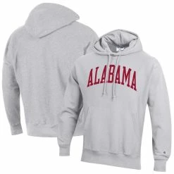 Champion Men's Heathered Gray Alabama Crimson Tide Big & Tall Reverse Weave Fleece Pullover Hoodie Sweatshirt