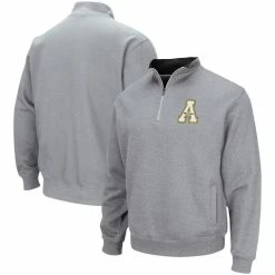 Colosseum Men's Heathered Gray Appalachian State Mountaineers Tortugas Team Logo Quarter-Zip Jacket