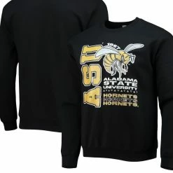 Tones Of Melanin Men's Black Alabama State Hornets Pullover Sweatshirt