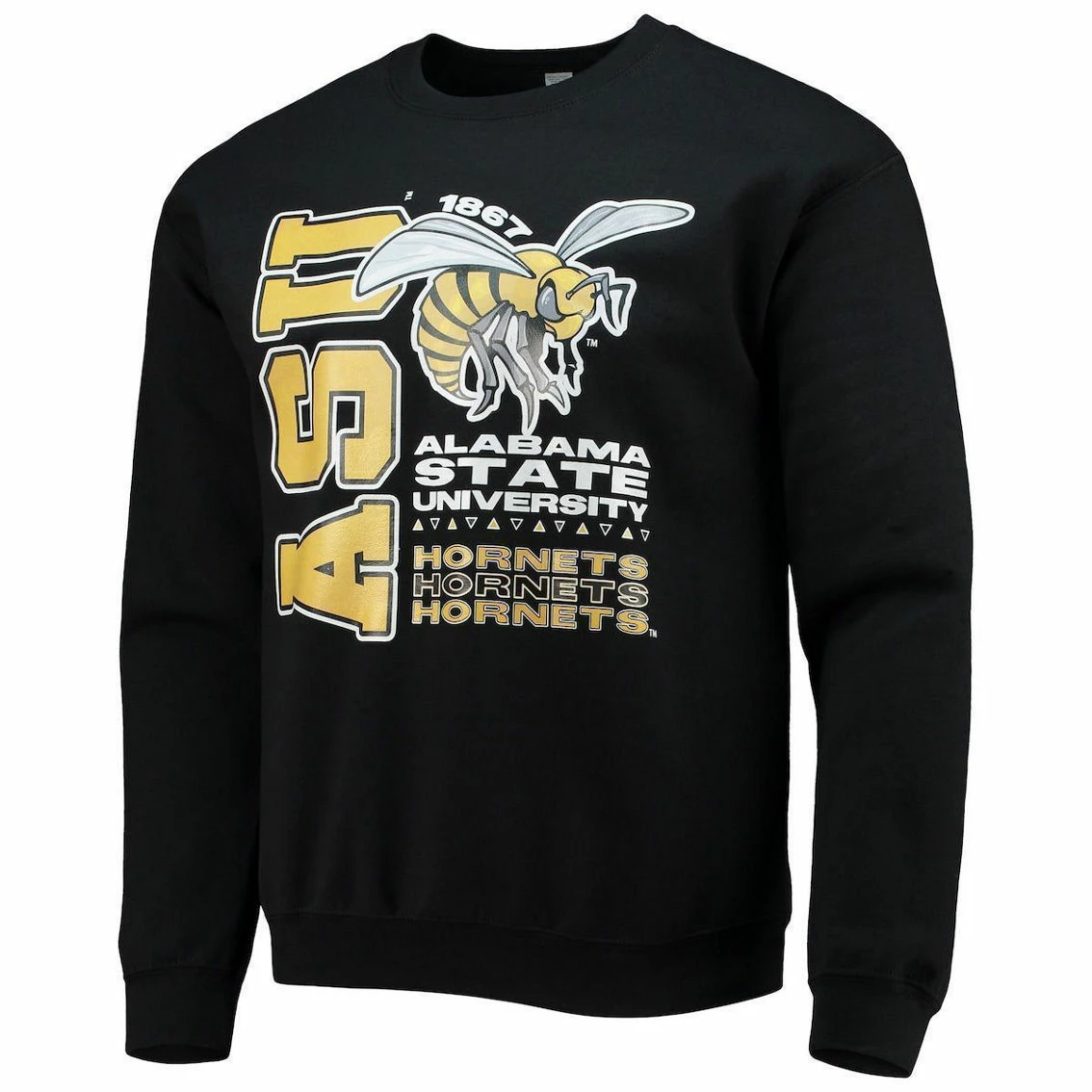 Tones Of Melanin Men's Black Alabama State Hornets Pullover Sweatshirt 5 Tones Of Melanin Men's Black Alabama State Hornets Pullover Sweatshirt - Image 3