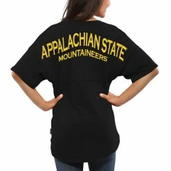 Spirit Jersey Women's Black Appalachian State Mountaineers Oversized T-Shirt