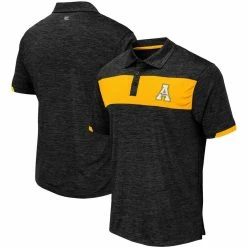 Colosseum Men's Black Appalachian State Mountaineers Nelson Polo