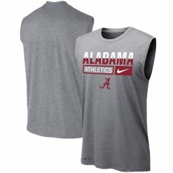 Men's Nike Heathered Gray Alabama Crimson Tide Wordmark Drop Legend Performance Tank Top