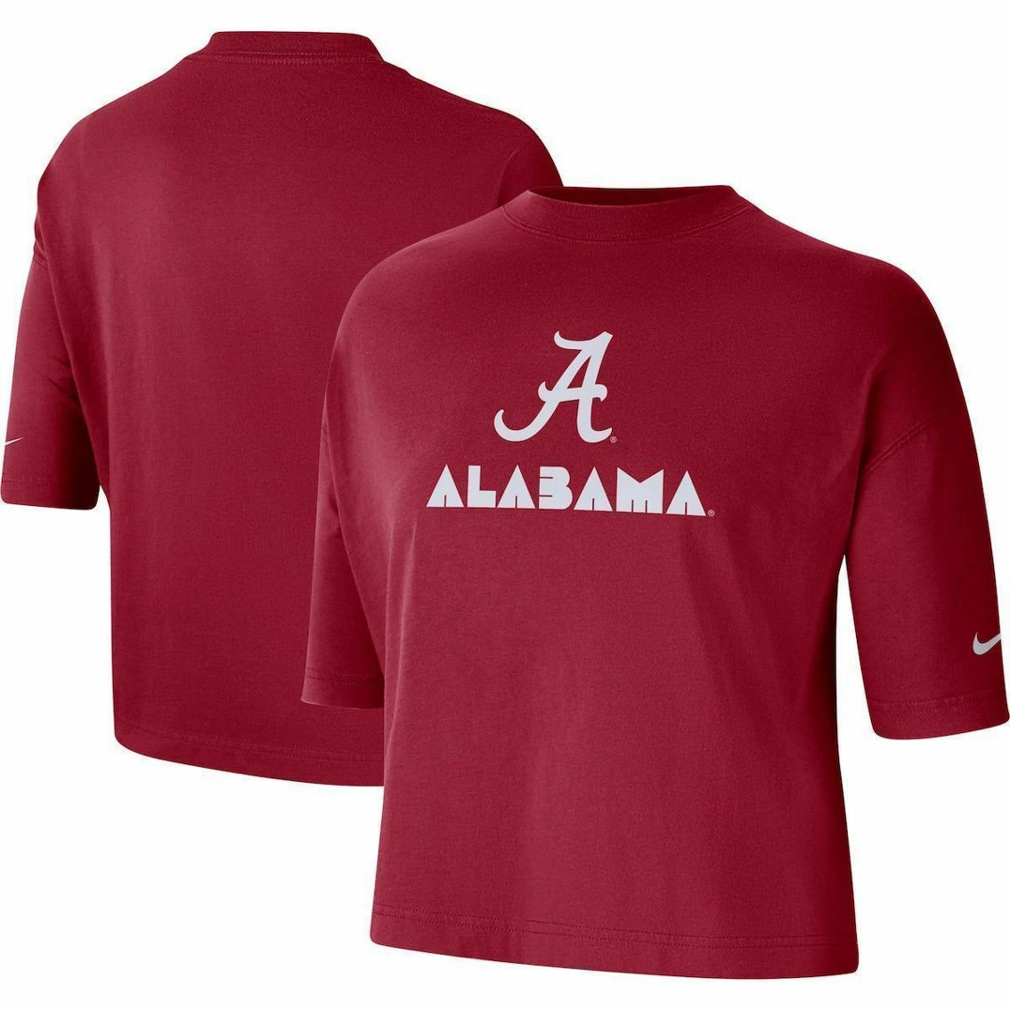 Nike Women's Crimson Alabama Crimson Tide Crop Performance T-Shirt 4 Nike Women's Crimson Alabama Crimson Tide Crop Performance T-Shirt - Image 2