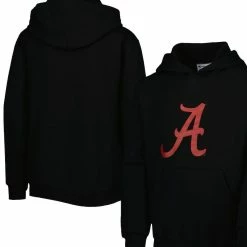 Champion Youth Black Alabama Crimson Tide Two-Hit Logo Pullover Hoodie