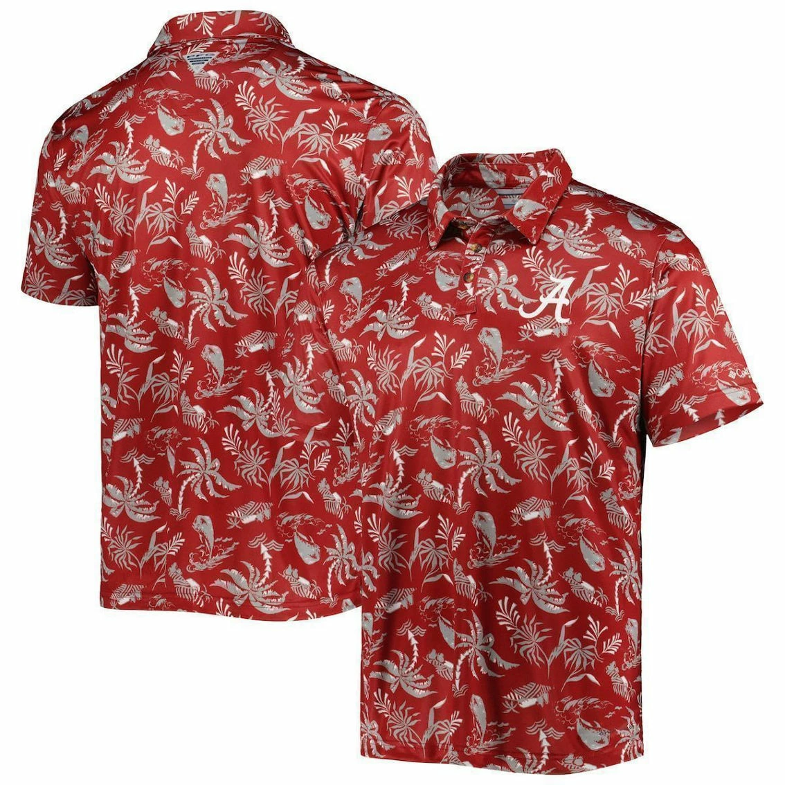Columbia Men's Crimson Alabama Crimson Tide Super Terminal Tackle Omni-Shade Polo 4 Columbia Men's Crimson Alabama Crimson Tide Super Terminal Tackle Omni-Shade Polo - Image 2