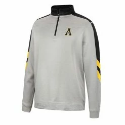 Colosseum Men's Gray/Black Appalachian State Mountaineers Bushwood Fleece Quarter-Zip Jacket -Nike Sales Store DSCO1145353304 CKZW ALT2