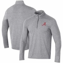 Champion Men's Heathered Gray Alabama Crimson Tide Field Day Team Quarter-Zip Jacket