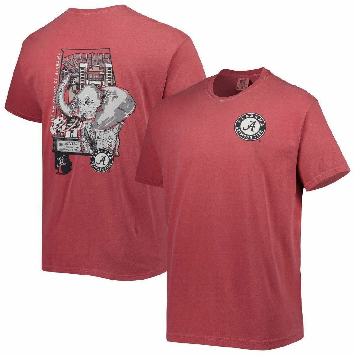 Image One Men's Crimson Alabama Crimson Tide Hyperlocal Elephant T-Shirt 3 Image One Men's Crimson Alabama Crimson Tide Hyperlocal Elephant T-Shirt
