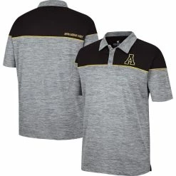 Colosseum Men's Heathered Gray/Black Appalachian State Mountaineers Birdie Polo