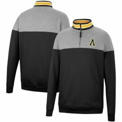Colosseum Men's Heathered Gray/Black Appalachian State Mountaineers Be The Ball Quarter-Zip Top