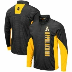 Colosseum Men's Black Appalachian State Mountaineers Bart Windshirt Quarter-Zip Pullover Jacket