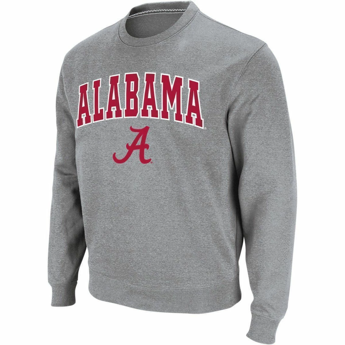 Colosseum Men's Heathered Gray Alabama Crimson Tide Arch & Logo Crew Neck Sweatshirt 5 Colosseum Men's Heathered Gray Alabama Crimson Tide Arch & Logo Crew Neck Sweatshirt - Image 3