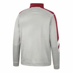 Colosseum Men's Gray/Crimson Alabama Crimson Tide Bushwood Fleece Quarter-Zip Jacket -Nike Sales Store DSCO1147016882 1927 ALT3