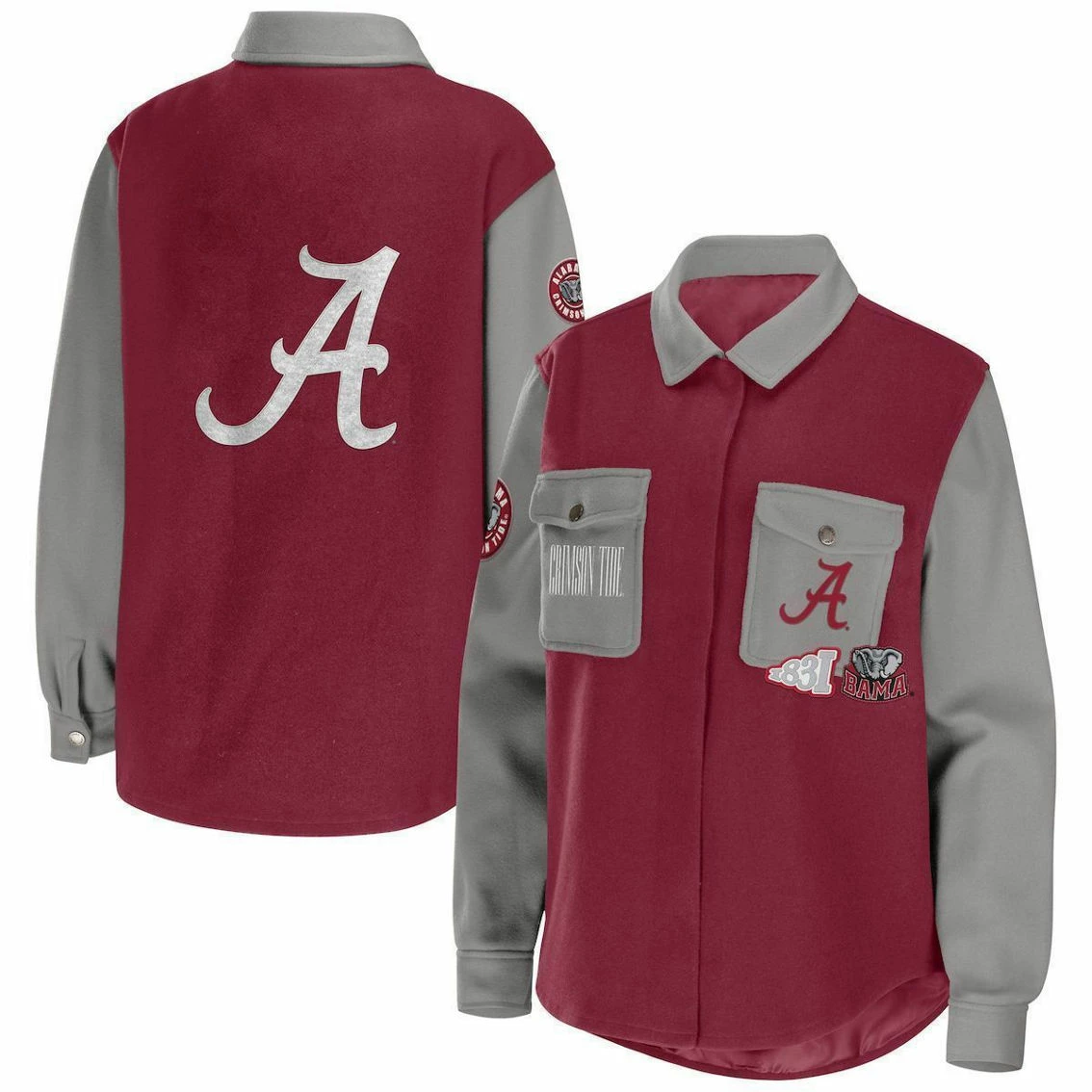 WEAR By Erin Andrews Women's Crimson Alabama Crimson Tide Button-Up Shirt Jacket 4 WEAR By Erin Andrews Women's Crimson Alabama Crimson Tide Button-Up Shirt Jacket - Image 2