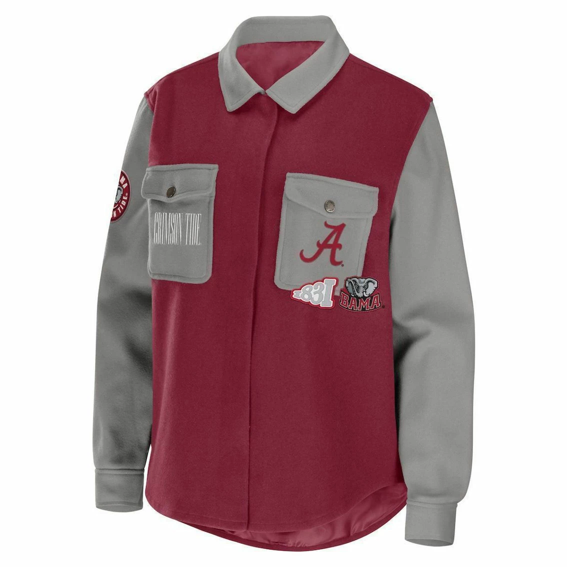 WEAR By Erin Andrews Women's Crimson Alabama Crimson Tide Button-Up Shirt Jacket 5 WEAR By Erin Andrews Women's Crimson Alabama Crimson Tide Button-Up Shirt Jacket - Image 3