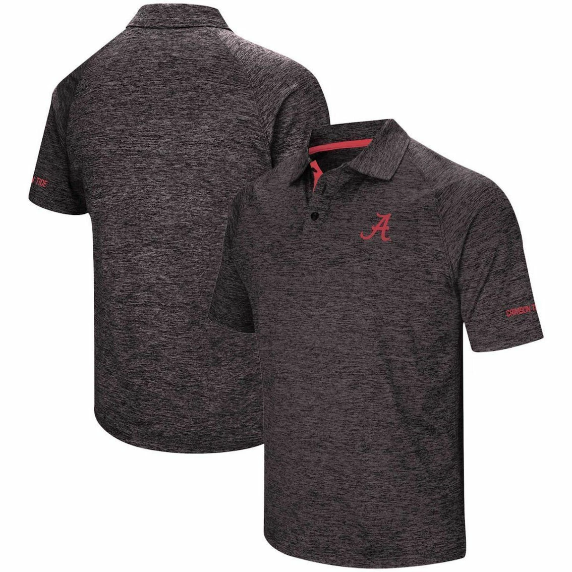 Colosseum Men's Black Alabama Crimson Tide Big & Tall Down Swing Polo 3 Colosseum Men's Black Alabama Crimson Tide Big & Tall Down Swing Polo