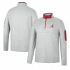 Colosseum Men's Heathered Gray/Crimson Alabama Crimson Tide Country Club Windshirt Quarter-Zip Jacket -Nike Sales Store DSCO1148301083 1927