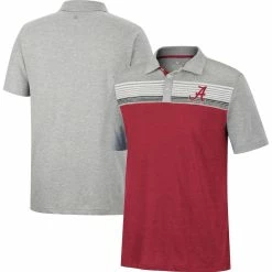 Colosseum Men's Crimson/Heathered Gray Alabama Crimson Tide Caddie Polo