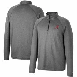 Colosseum Men's Heathered Gray Alabama Crimson Tide Earth First Raglan Quarter-Zip Windshirt -Nike Sales Store DSCO1148301817 1927 ALT1