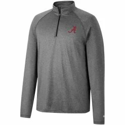 Colosseum Men's Heathered Gray Alabama Crimson Tide Earth First Raglan Quarter-Zip Windshirt -Nike Sales Store DSCO1148301817 1927 ALT2