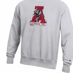 Champion Men's Heathered Gray Alabama Crimson Tide Vault Logo Reverse Weave Pullover Sweatshirt -Nike Sales Store DSCO1148301869 1927 ALT2