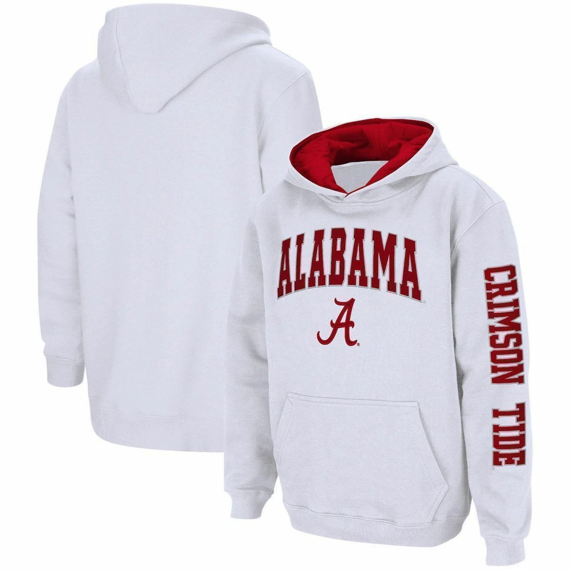 Colosseum Youth White Alabama Crimson Tide 2-Hit Team Pullover Hoodie 3 Colosseum Youth White Alabama Crimson Tide 2-Hit Team Pullover Hoodie
